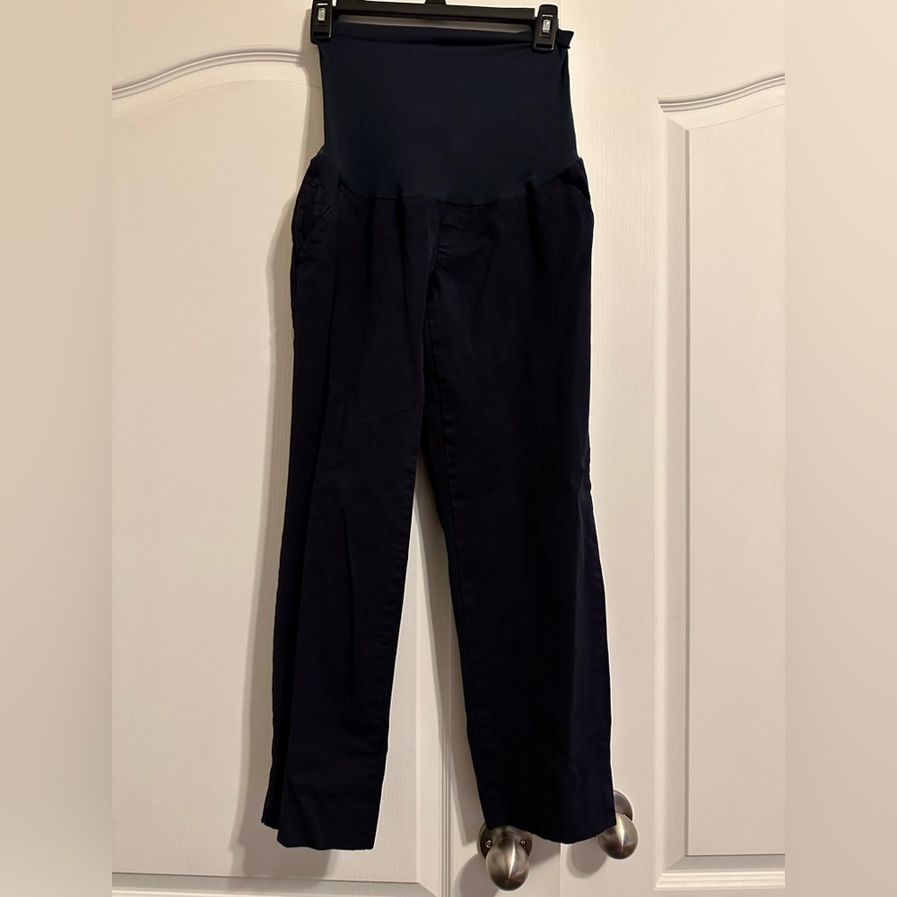 Dark blue maternity dress pants